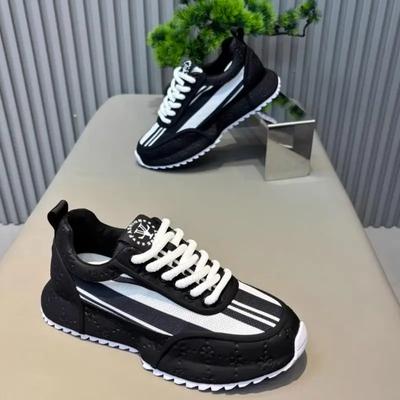 Fashion Leather Running Shoes Men Casual Shoes Outdoor Breathable Man Walking Lightweight Comfortable White Sneakers Tennis Sport Shoes