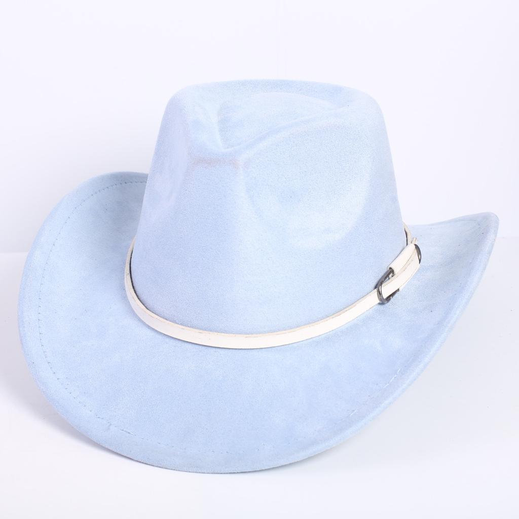 Popular European and American classic suede western cowboy hat men's and women's fashion LO style peach heart cowboy hat