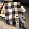 Black and gray imitation cashmere scarf men's autumn and winter plaid scarf high-end business high-end