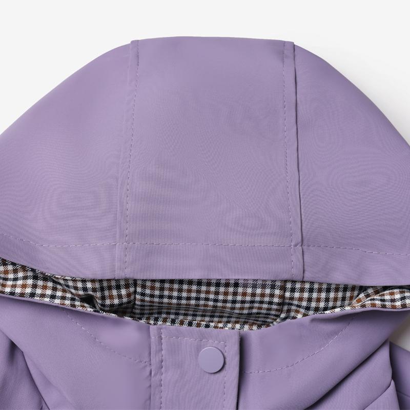 Women's Plus Size Casual Hooded Coat – Plaid Trim Hood Windproof Jacket (Sizes 3XL-7XL) for Middle-Aged Women