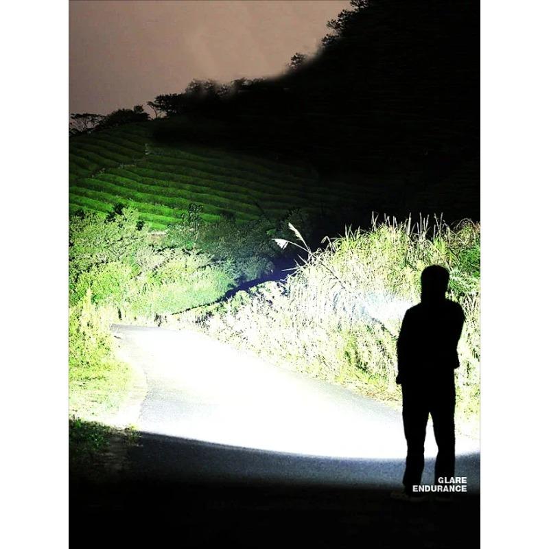 1500W Super Portable Rechargeable Led Lamp Built-in Battery Waterproof High Power Led Flashlight White Laser Outdoor Torch Light