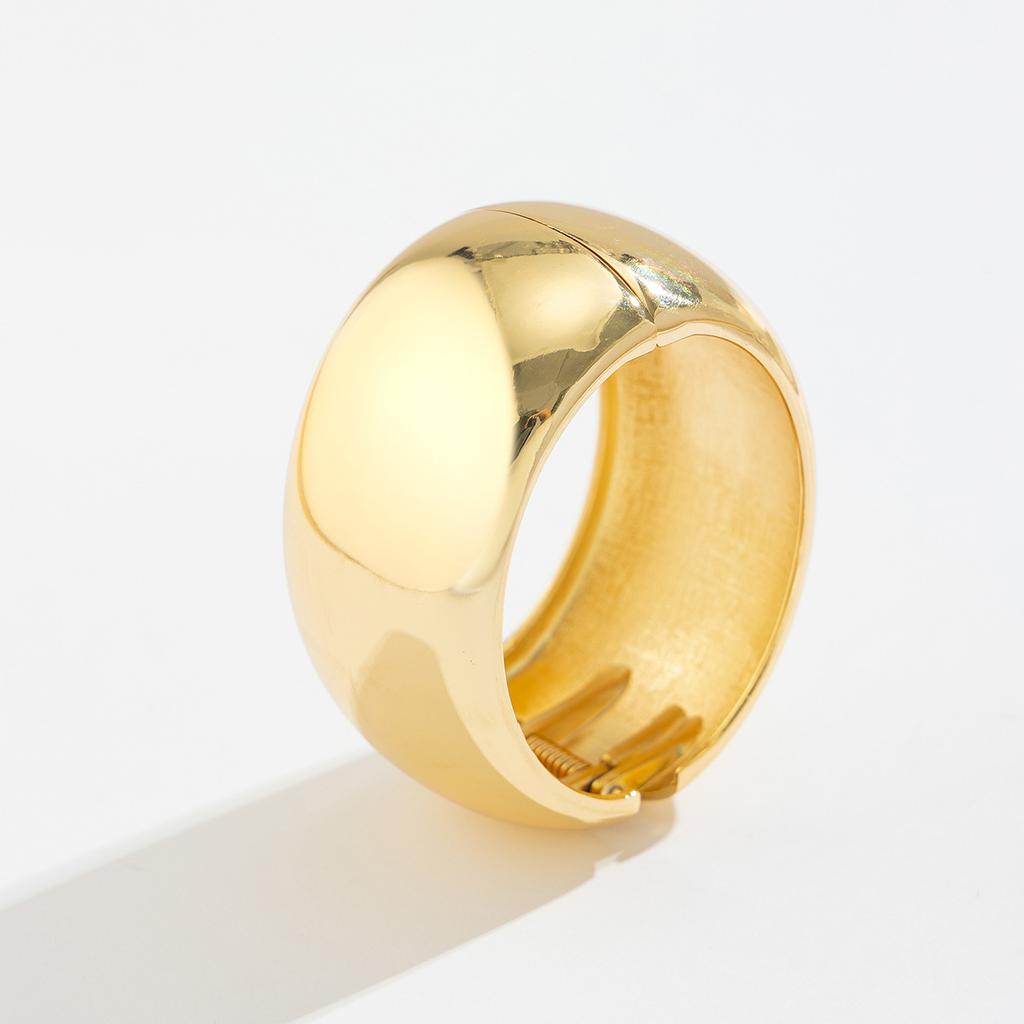 DIEZI Exaggerated Chunky Cuff Wide Bangles Punk Geometric Imitation Pearl Gold Color Heavy Metal Bangles For Women Men Bracelets