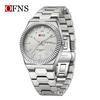 Waterproof Mens Analog Quartz Watches Steel Bracelet Dress Watch, Luminous Dual Day Date Display Wristwatches
