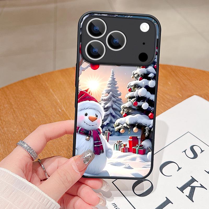 For iPhone 17 Pro Max Case Christmas Elk Snowman Hybrid TPU+PC Cover For iPhone 13 15 14 12 11 17 Air Funda iPhone 16 Pro Max