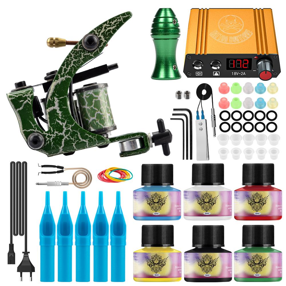 PHOENIXY Tattoo Kit 6 Colors Tattoo Inks, Tattoo Gun Machines, Grips, Power Supply, and Accessories Set for Beginners