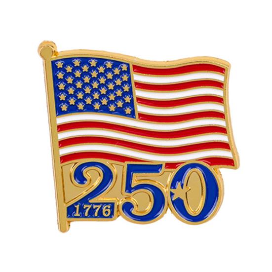 Liberty 250th Anniversary Commemorative Pin, American Flag Patriotic Lapel Brooch, Metal 250 Years Semiquincentennial Celebration Brooch for Men Women A