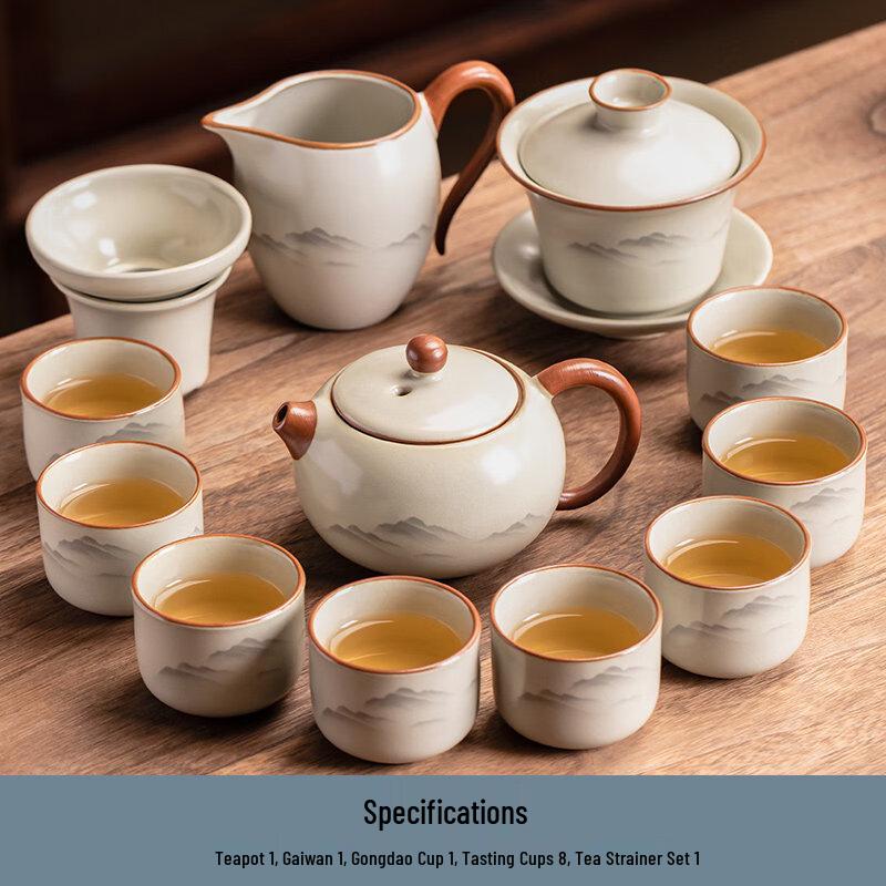 Traditional Ru Kiln Kung Fu Tea Set with Xishi Pot