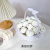 Handmade Sock Rose Vine Craft Gift Women Cotton Mid-Calf Casual Socks Anti-Slip Breathable Valentines Day Qixi Present