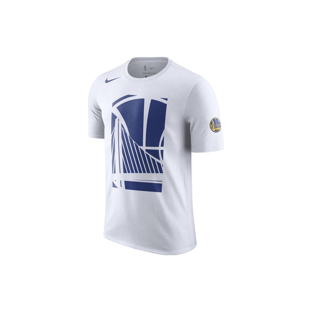 Nike Dri-Fit Golden State Warriors Printed Crew Neck Sports T-Shirt Men Tops White AJ2444-100