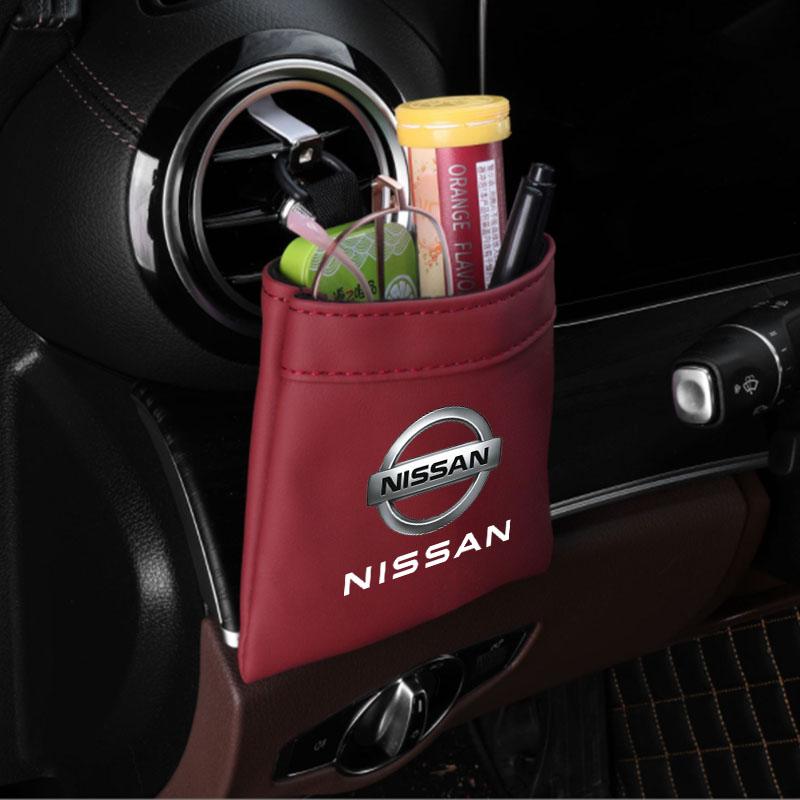 Car Debris Bag Sunglass Holder Phone Key Pocket Vent Storage Bag For Nissan Rogue WPathfinder X-Trail GTR Note Qashqai Juke