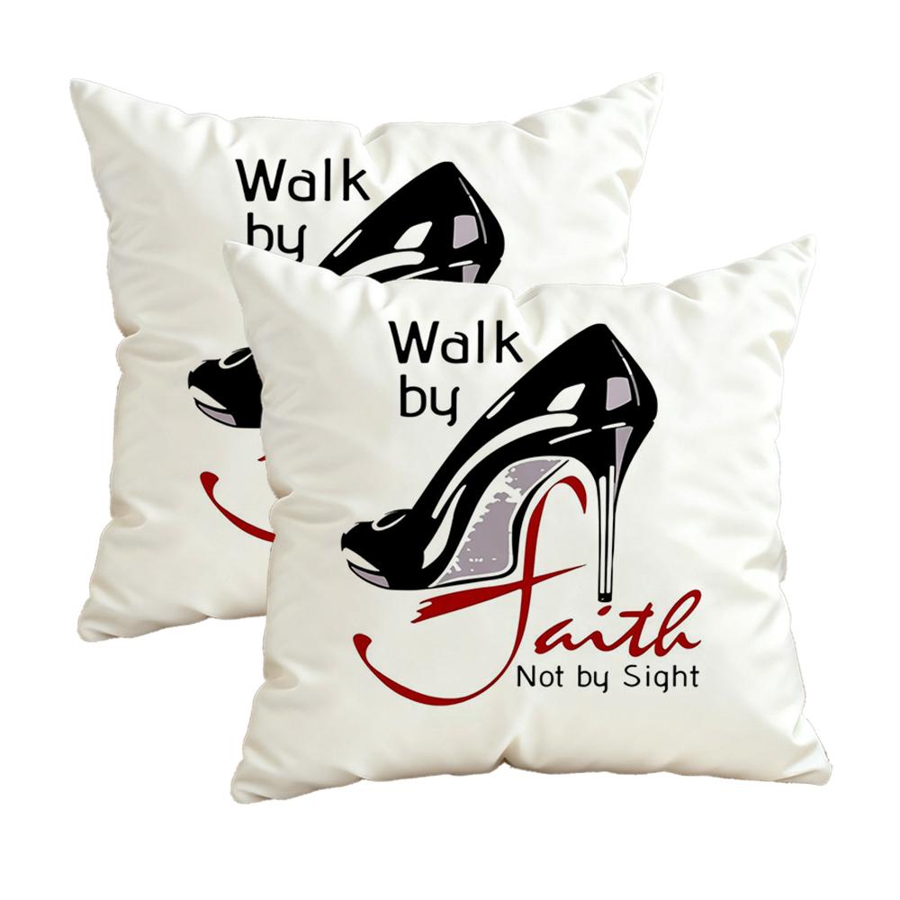 Walk By Faith Not By Sight Pillowcasezipper Design, Decorative Pillowcase, 45X45 Cm Pillowcase
