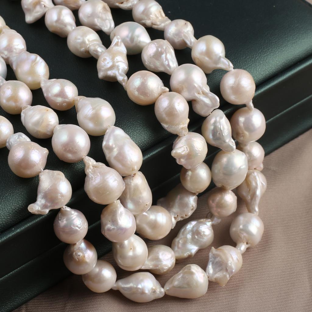 1String, Women's Natural Freshwater Pearls, 10×14 Mm, Nucleated Baroque Pearl Beads for DIY Necklaces, Bracelets Accessories, Jewelry Making 36cm