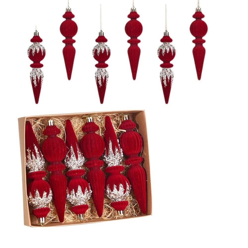 Sparkling Christmas Flocked Balls Set Flocked Hanging Decorations Christmas