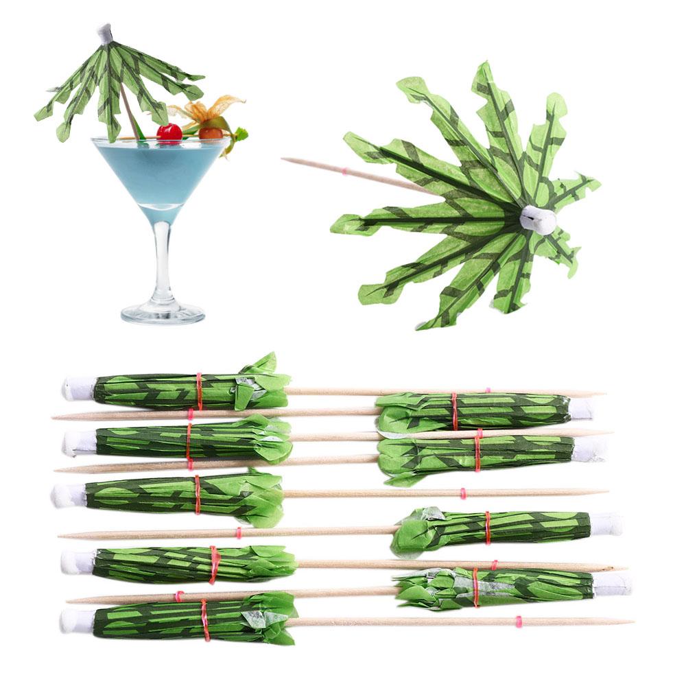 Tree Eco-friendly Toothpick Tropical Fancy Sticks Cocktail Skewer Appetizers Picks Paper Umbrella