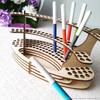 Wooden Pencil Holder Household Portable Watercolor Brush Tray Rack Detachable Household Shelves Oil Painting Pen Storage Rack