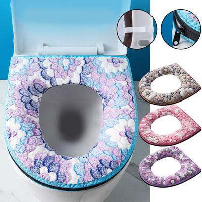 Toilet Cover Toilet Seat Case Bathroom Bowl Case Lid Top Cover Pad Warm Soft Zipper Toilet Seat Cover Bathroom Accessories