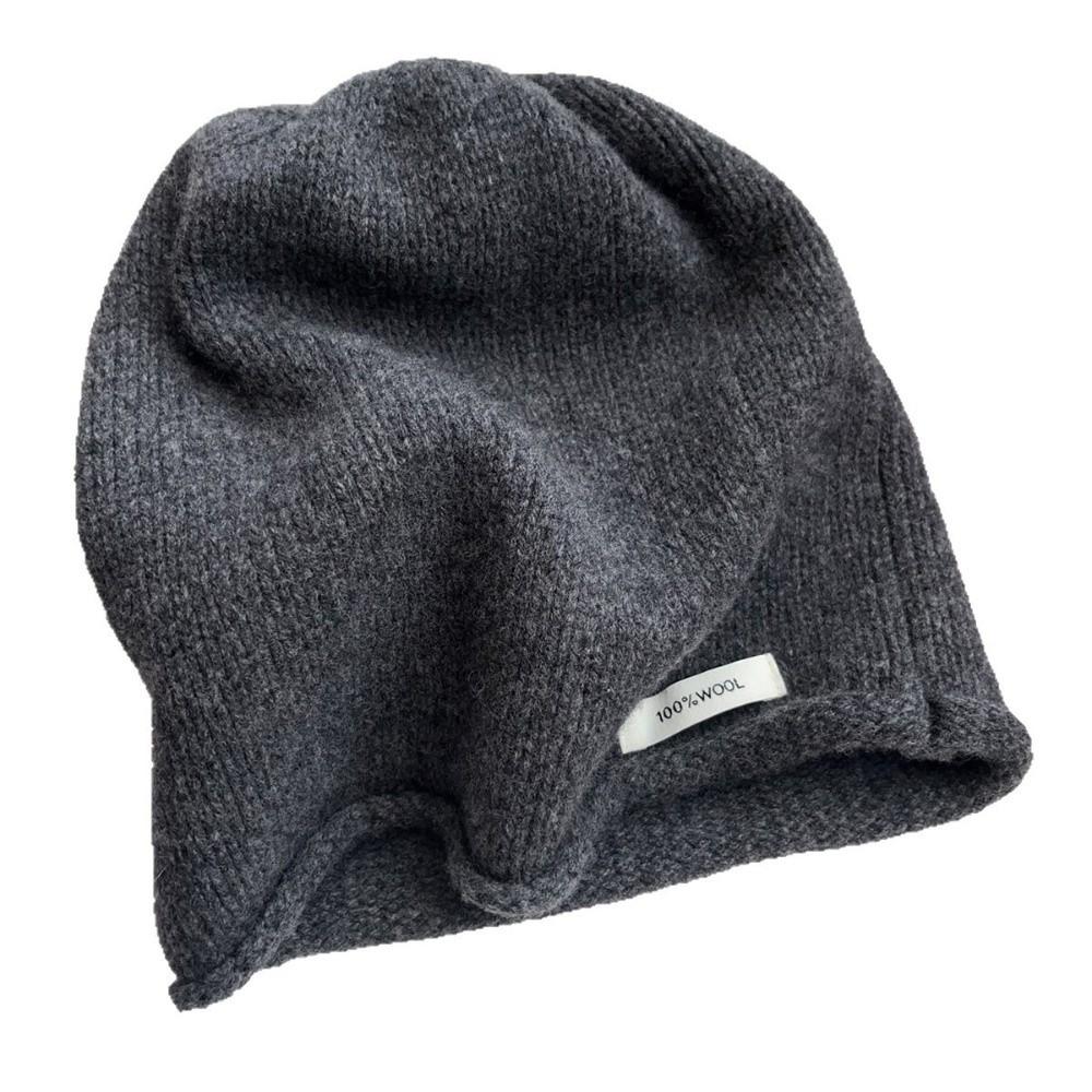 55-58CM Ear Protection Hat Ear Protection Winter Vintage Cap Wool Knit Slouchy Beanie  Women