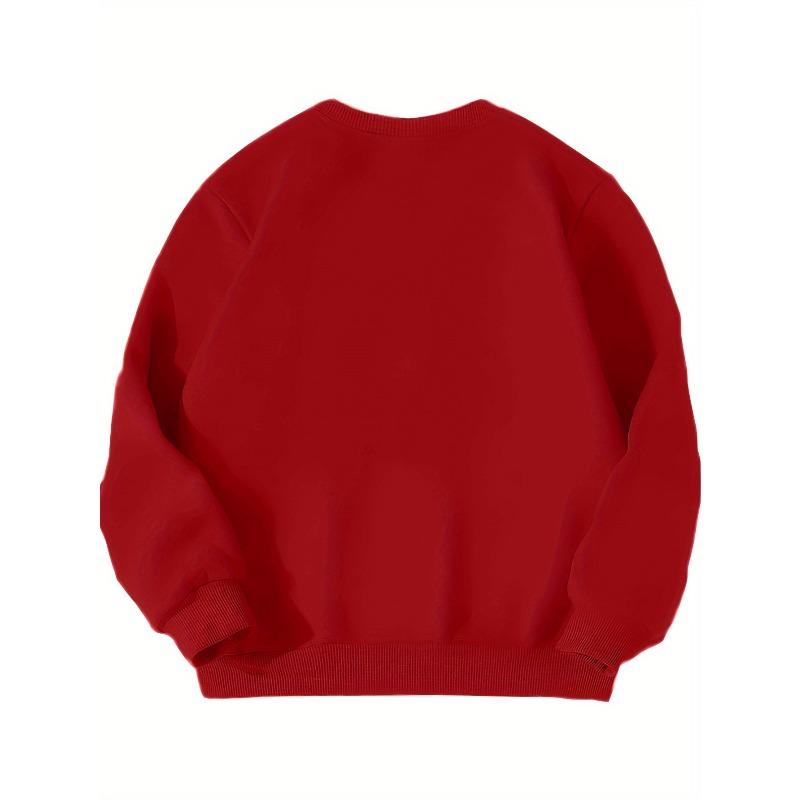 European Size ' Casual Fashion Round Neck Sweatshirt, Printed Sports Top Sweatshirt