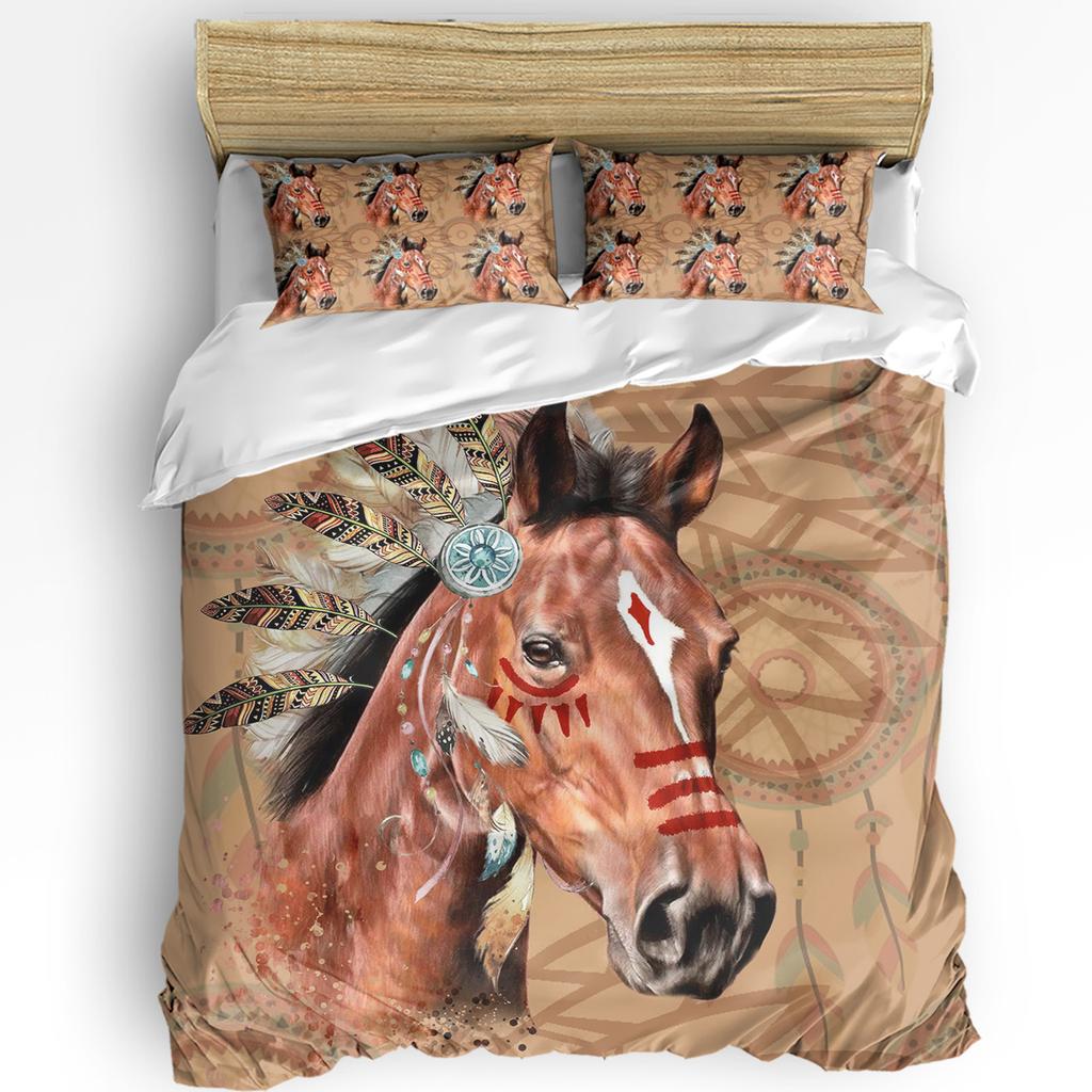 Horses Bedding Set For Bedroom Bed Home Abstract Stallions Simple Design Equestrian Animal Duvet Cover Quilt Cover Pillowcase