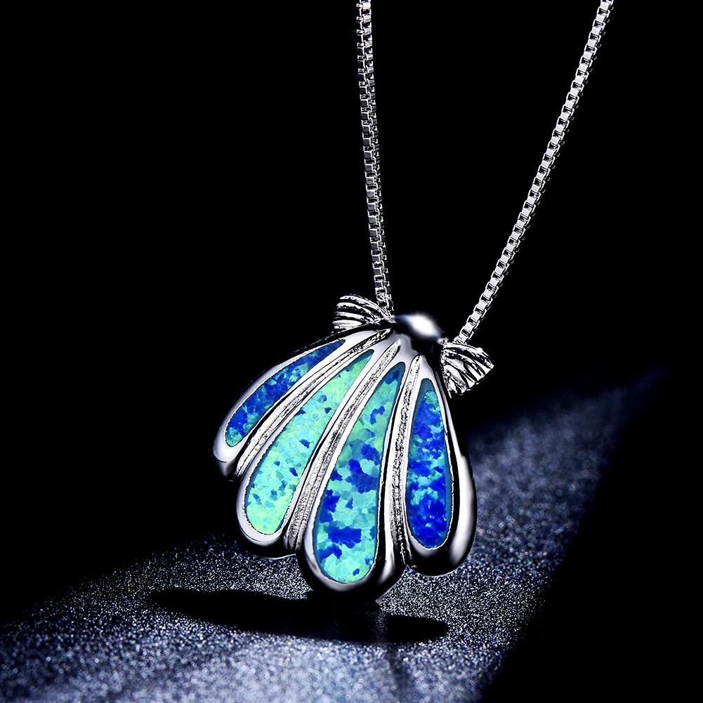 European and American Fashion Blue Australian Treasure Shell Necklace Feminine Temperament Personality Versatile High End Accessories