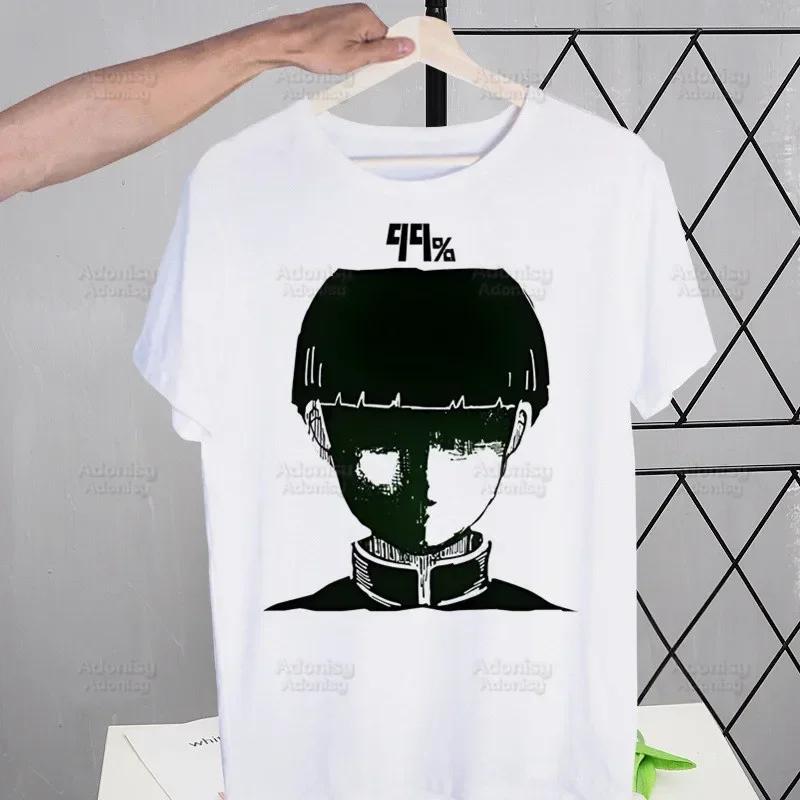 Mob Psycho 100 Shigeo Kageyama T Shirt Men Retro Washed Tops Tees Harajuku One Anime Manga Tshirt Streetwear Hip Hop T-shirts
