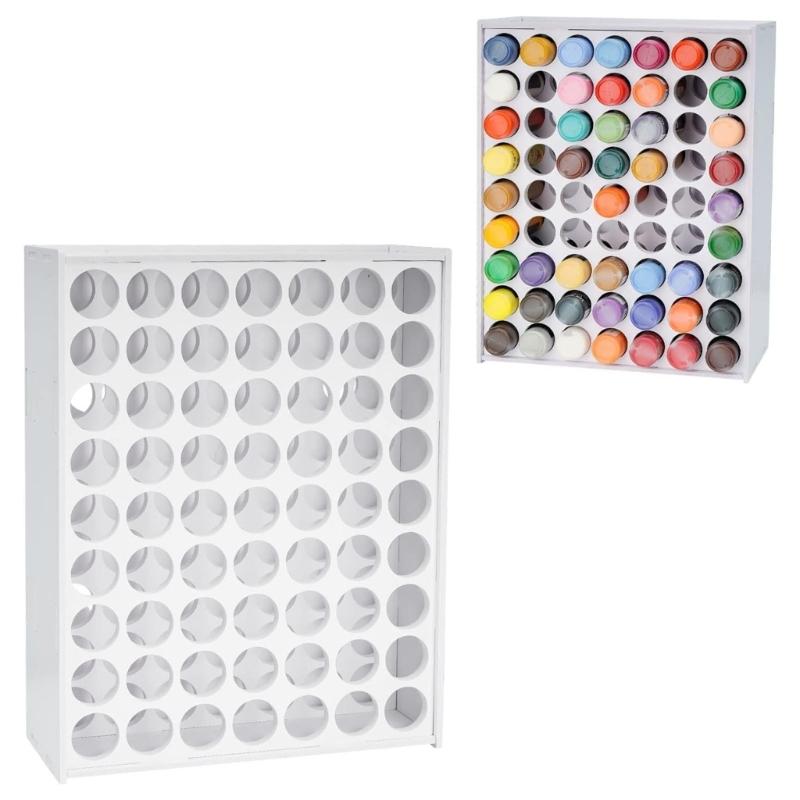Vertical Paint Bottle Holder Practical Paint Rack 49/63 Hole Organizers for Craft Paint Bottles Space Saving