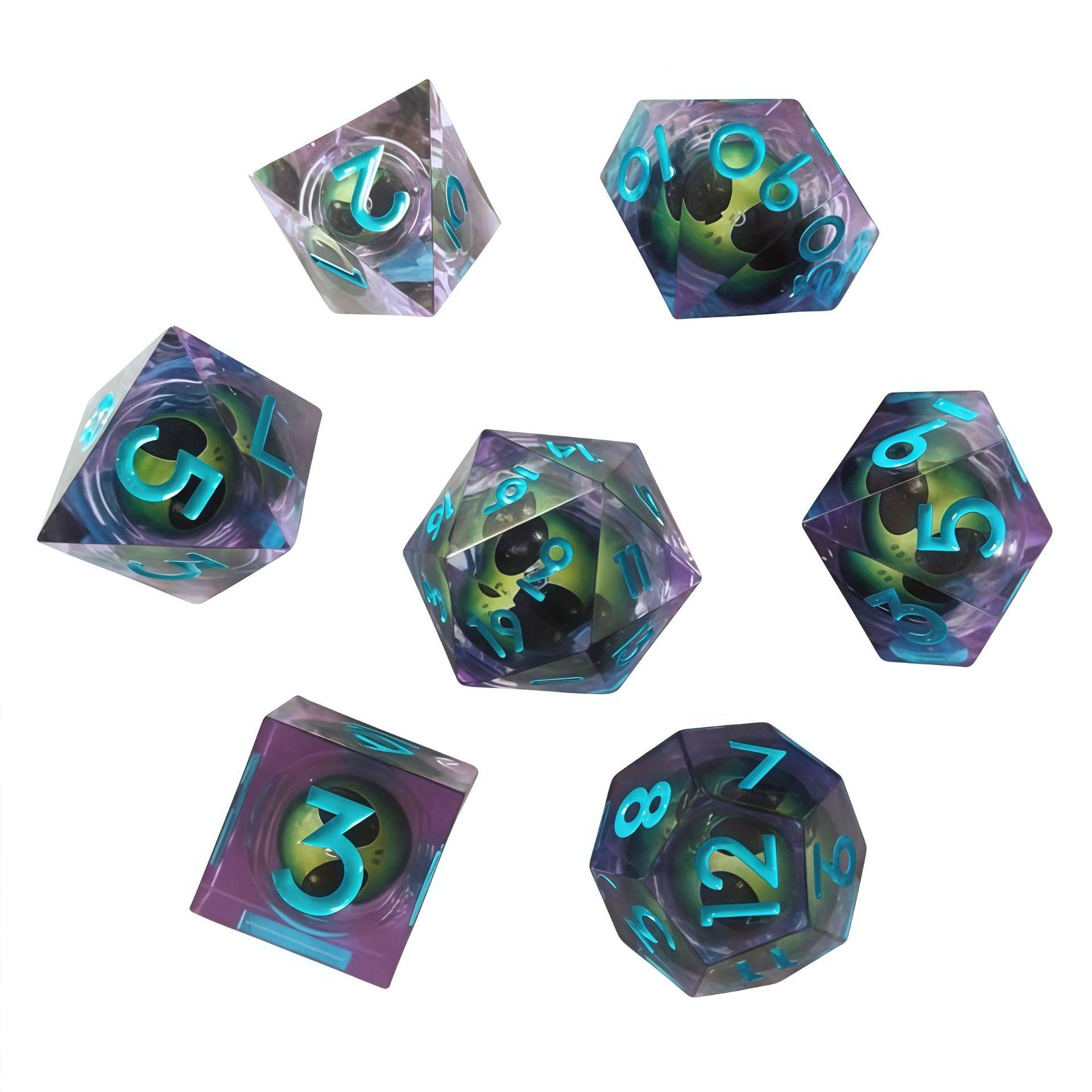 

Spinning Punk Eye DND Dice Set for MTG RPG Role Playing Interactive Game Fidget Cube Halloween Funny Gift