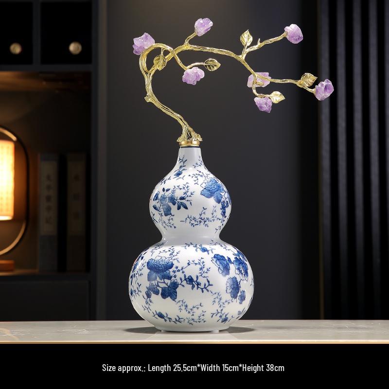 Cloisonné Gourd Ornament: Chinese Ceramic Handicraft for Living Room or Wine Cabinet Decor