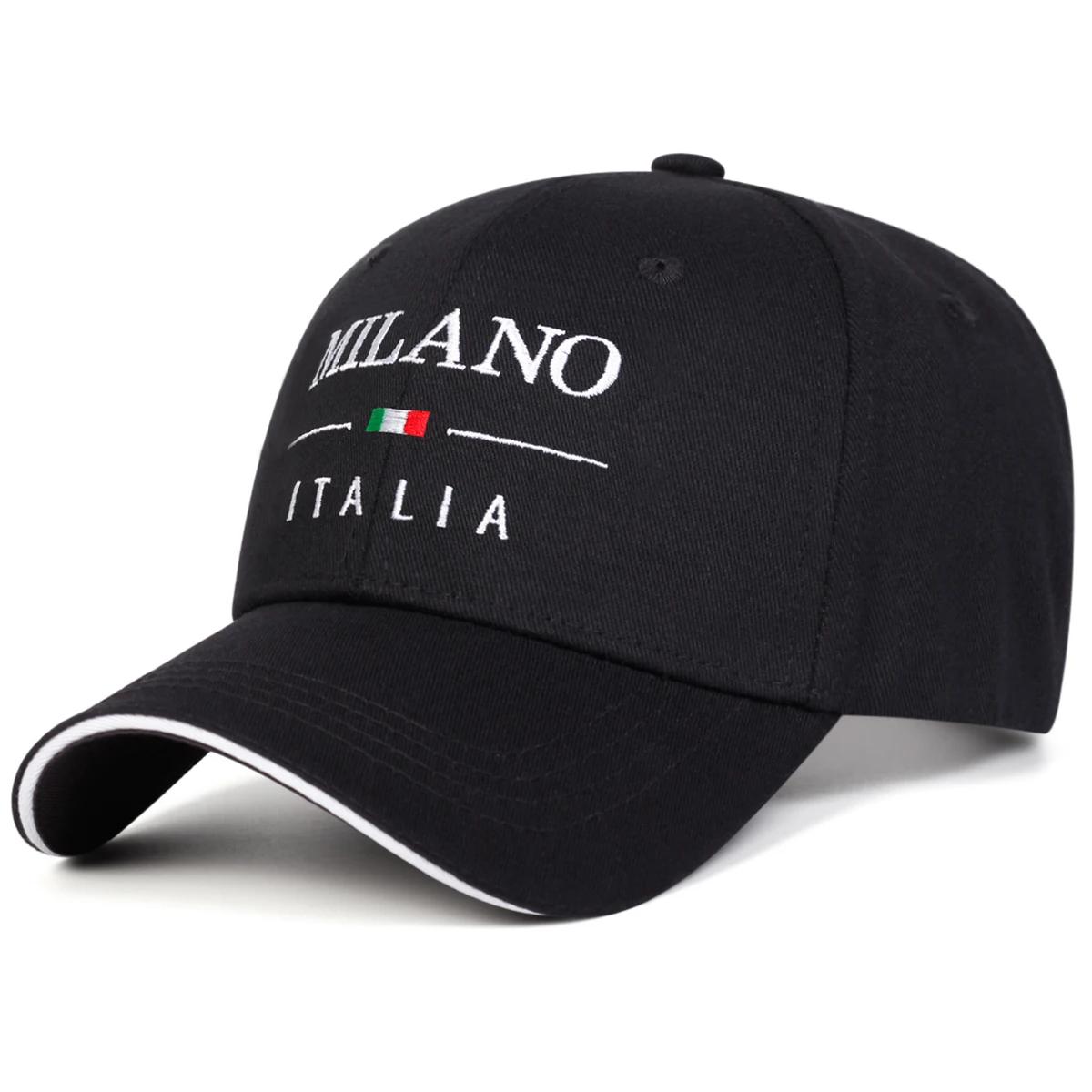 

Unisex Milano Italia Letter Embroidery Baseball Caps Spring Autumn Outdoor Adjustable Casual Hats Sunscreen Hat Sports Cap