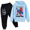 Kids Printed Hoodie and Sweatpants Set Long Sleeve Loose Fit Pullover Outfit for Boys and Girls