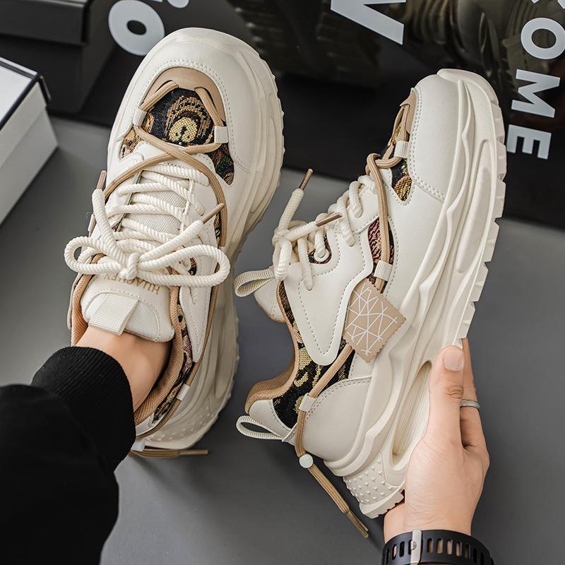 Men's casual sports shoes new thick-soled heightening men's shoes trendy versatile dad shoes men