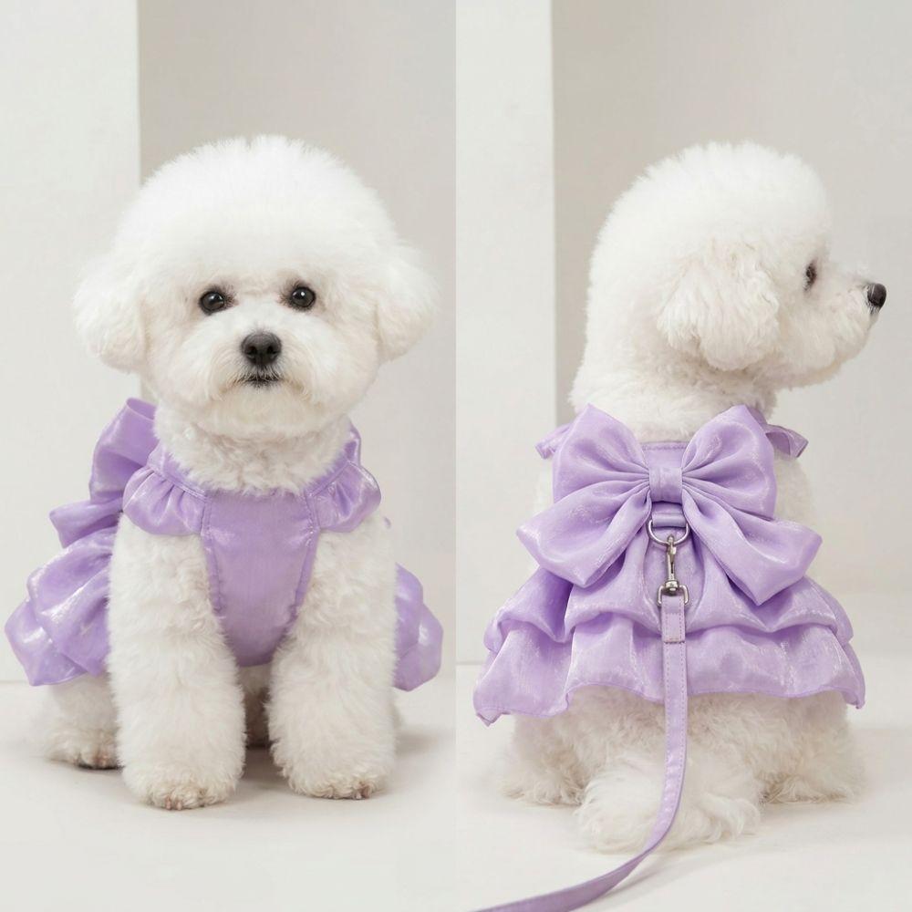 Vestido Transpirable de Princesa para Cachorro Diseño de Lazo Chaleco para Perro Gato Para Chihuahua Pomerania Teddy