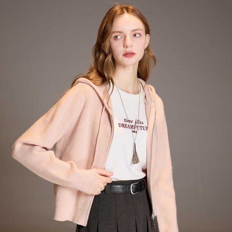 Sancai Anti-Pilling Hooded Zip-Up Knit Cardigan