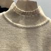 Winter Elegante Half Hoge Kraag Dikker Warme Trui Vrouwen Herfst Mode Zoete Kant Rand Fluwelen Gebreide Losse Truien 29261