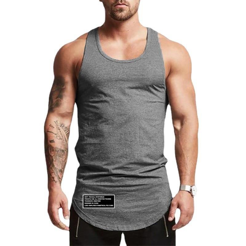 Do The Work  Summer Fashion Casual Breathable O-neck Cotton Printed Mens Bodybuilding Fitness Workout Cool Tank Top Plus Size