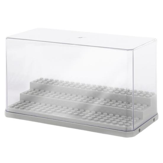 Витрина для минифигурок, прозрачная пластиковая витрина для строительных блоков, экшн-фигурки, игрушки, штабелируемая пыленепроницаемая коробка для хранения коллекционных предметов серый