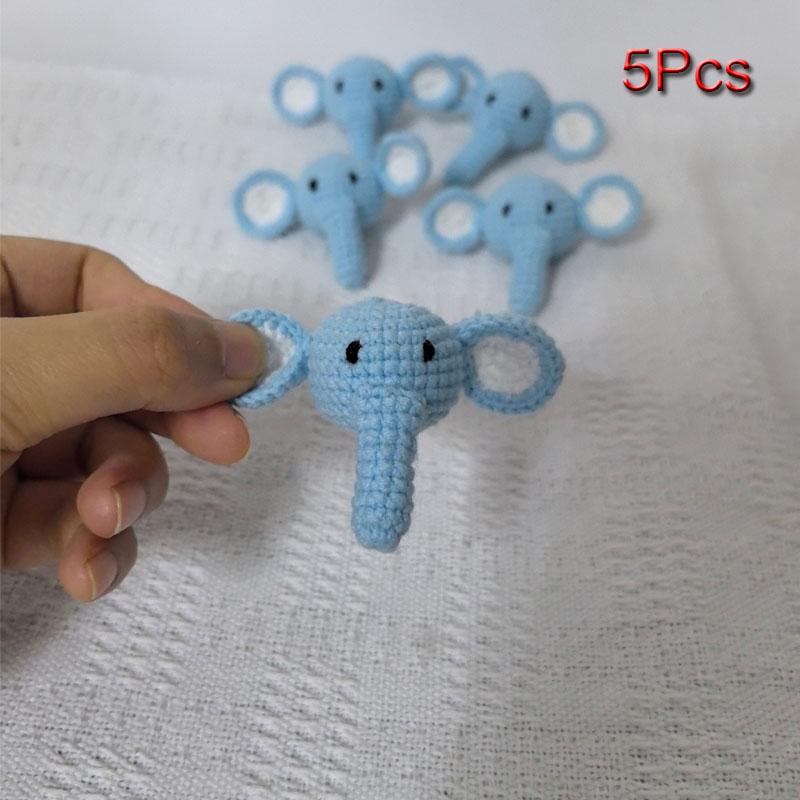 5pc Crochet Beads Animal Rabbit  Chewable Beads DIY Wooden Teething Knitting Beads Jewelry Crib Sensory Toy Baby Teether