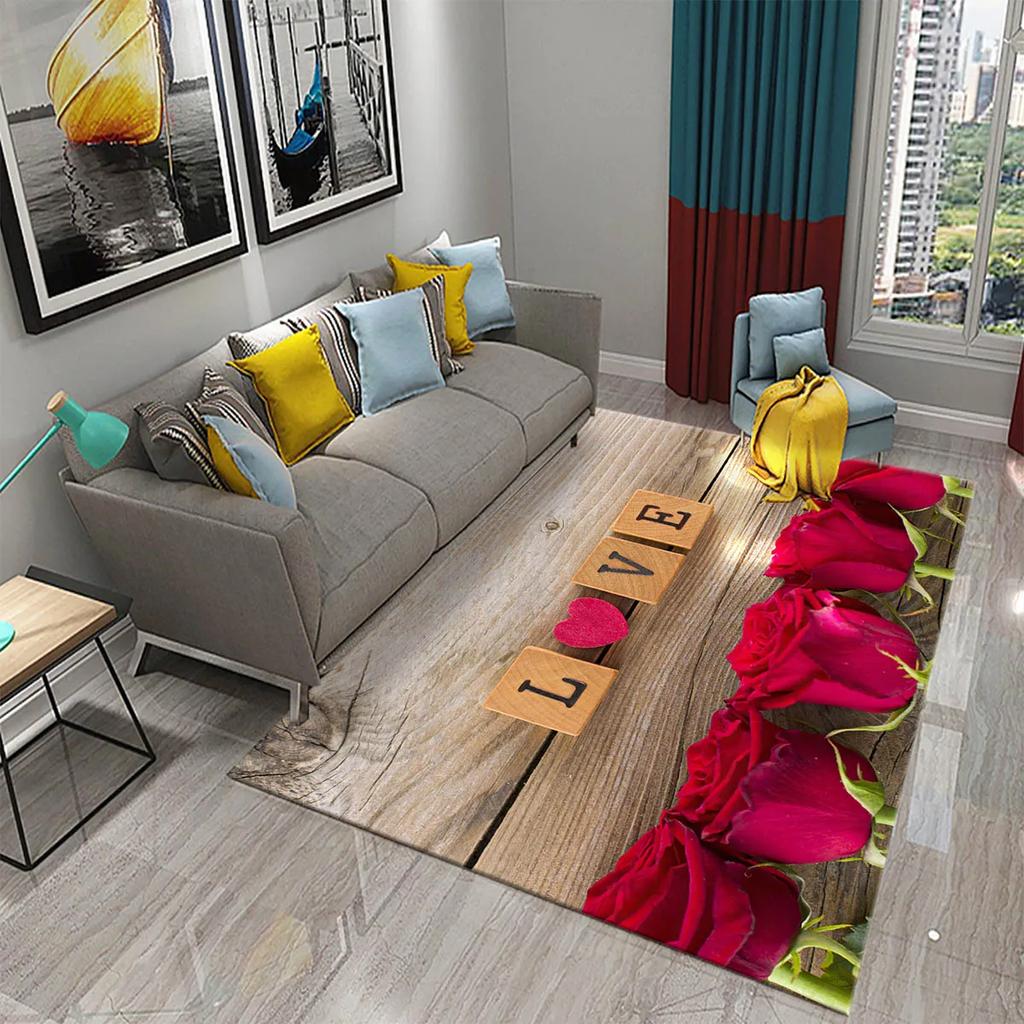 Dielen und Blumen Teppichbrett Blumiger Teppich Retro Landhausstil Rechteckige Bereichsteppiche Yogamatten Schlafzimmer Wohnzimmer Dekor Fußmatte