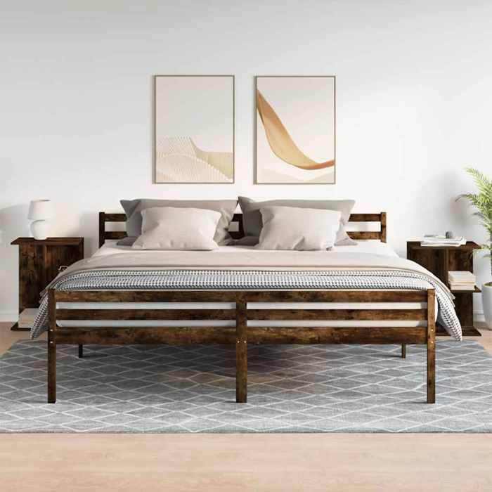 VidaXL Tables de chevet 2pcs chêne fumé 46,5x29x61cm bois d’ingénierie, table de nuit, table de lit, table de bout, armoire 858659