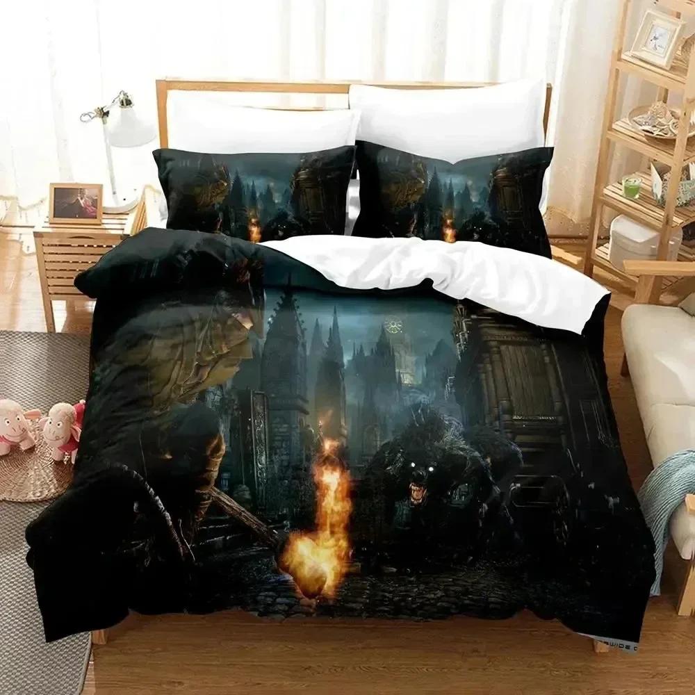 Luxury New 3D Print Game Lady Maria Bloodborne Bedding Set Duvet Cover Bed Set Quilt Cover Pillowcase king Queen Size Boys Adult