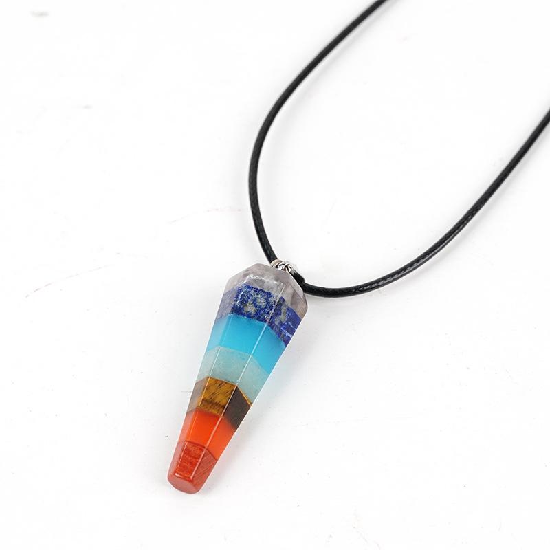 1pc Natural Healing Crystal Chakra Moon Stone Pendant Necklace For Women Amethyst Quartz Pentagram Necklace Women Jewelry