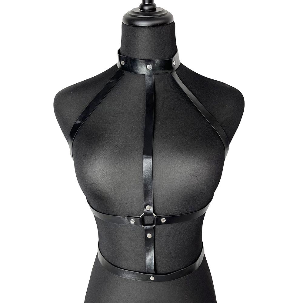 

Женский сексуальный регулируемый кожаный ремешок-биндинг, модный ремешок для украшения тела, черный ремешок, аксессуары для одежды для косплей-вечеринки One Size