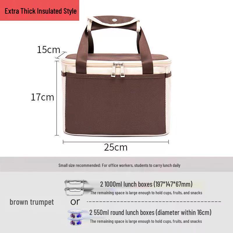 Customizable Large Capacity Handheld Insulated Lunch Bag with Thickened Aluminum Foil