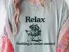 Relax Raccoon Comfort Colors T-Shirt - Funny Bubble Tea Trash Panda Tee, Nothing Is Under Control Shirt, Cute Animal Gift