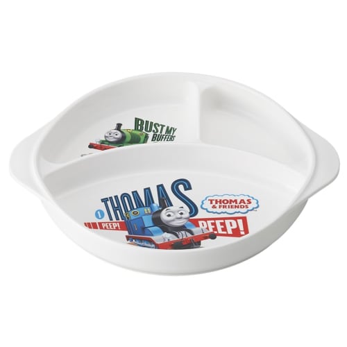 OSK Thomas the Tank Engine Lunch Plate with Dividers, Handle, Made in Japan, Dishwasher and Microwave Safe, Rubber Feet, Shatter-Resistant, Stylish, C