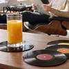Durable Tabletop Scratch Guards 8PCS Vinyl Record Acrylic Coasters, Vintage Style Heat-Insulating Retro Water Stain Prevention Pads Drink Lightweight