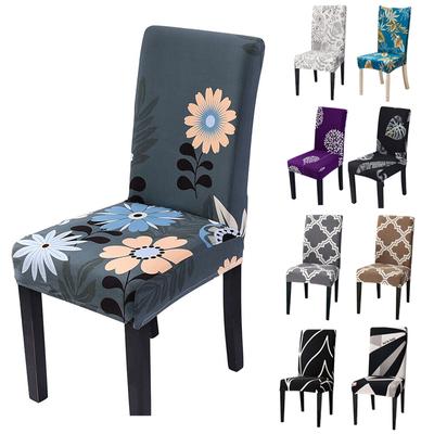 1 PC Parti Sandalye Slipcover Elastik Çiçek Baskı Sandalye Spandex Streç Yemek Odası Kapakları Siyam