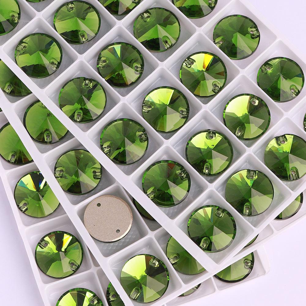 High Quality Rivoli 80+ Colors Rhinestones Crystal AB Sew-on Glass Gems Clothing Flatback Sewing Stones Women Bling Bling Shine