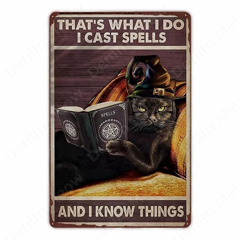 Black Cat Vintage Tin Signs, Funny Metal Art Poster, Wall Decor, Home, Bar, Pub, Cafe, Farm, Bathroom, I Hate Everyone