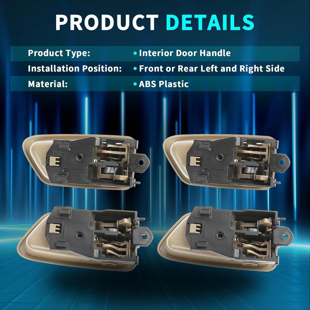 IRONTEK Interior Door Handle for Front/Rear Driver and Passenger Side Fit for Toyota Camry 1997-2001 Inner Door Handle #69206-AA010-E0,